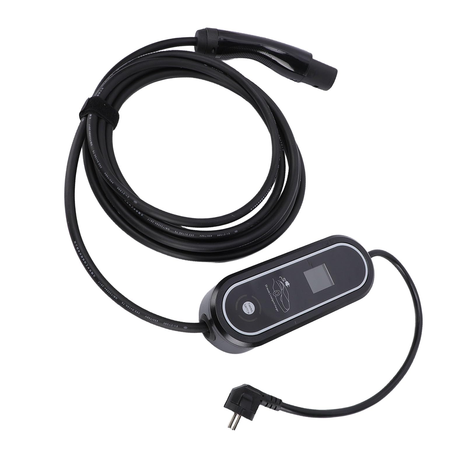 Cargador Portátil para Vehículo Eléctrico Nivel 1 Nivel 2 16A 23FT Cargador EV con Corriente Ajustable, Función de Sincronización Reemplazo para el Modelo Y 3 S X
