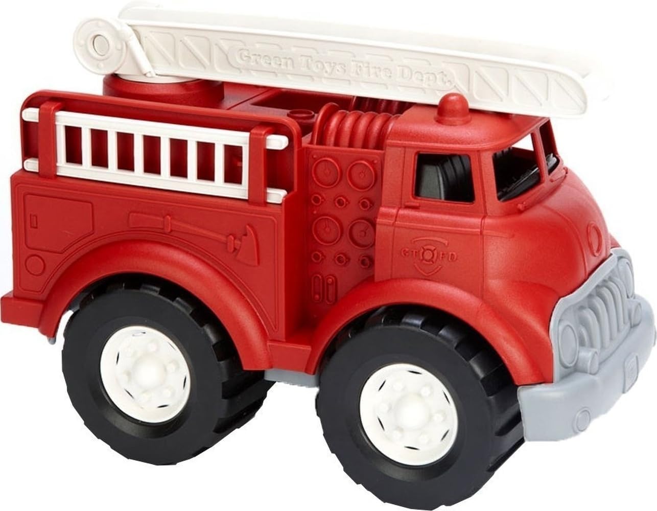 Green Toys Fire Truck - Bpa, Phthalates Free Imaginative Play Toy for Improving Fine, Gross Motor Skills. Toys for Kids