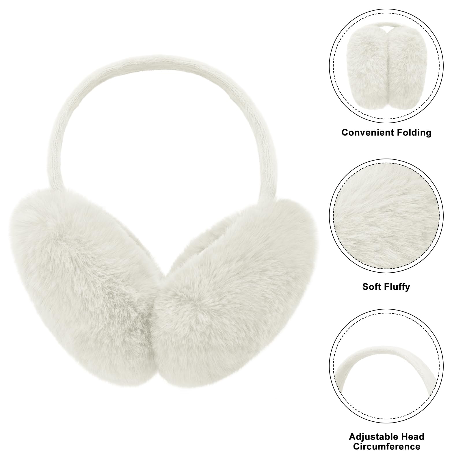 Justay Comf Earmuffs Invernali, Paraorecchie Invernali da Donna in Peluche Paraorecchie Inverno Paraorecchie per Esterno Paraorecchie Caldi di Peluche(Taglia unica/Marrone)