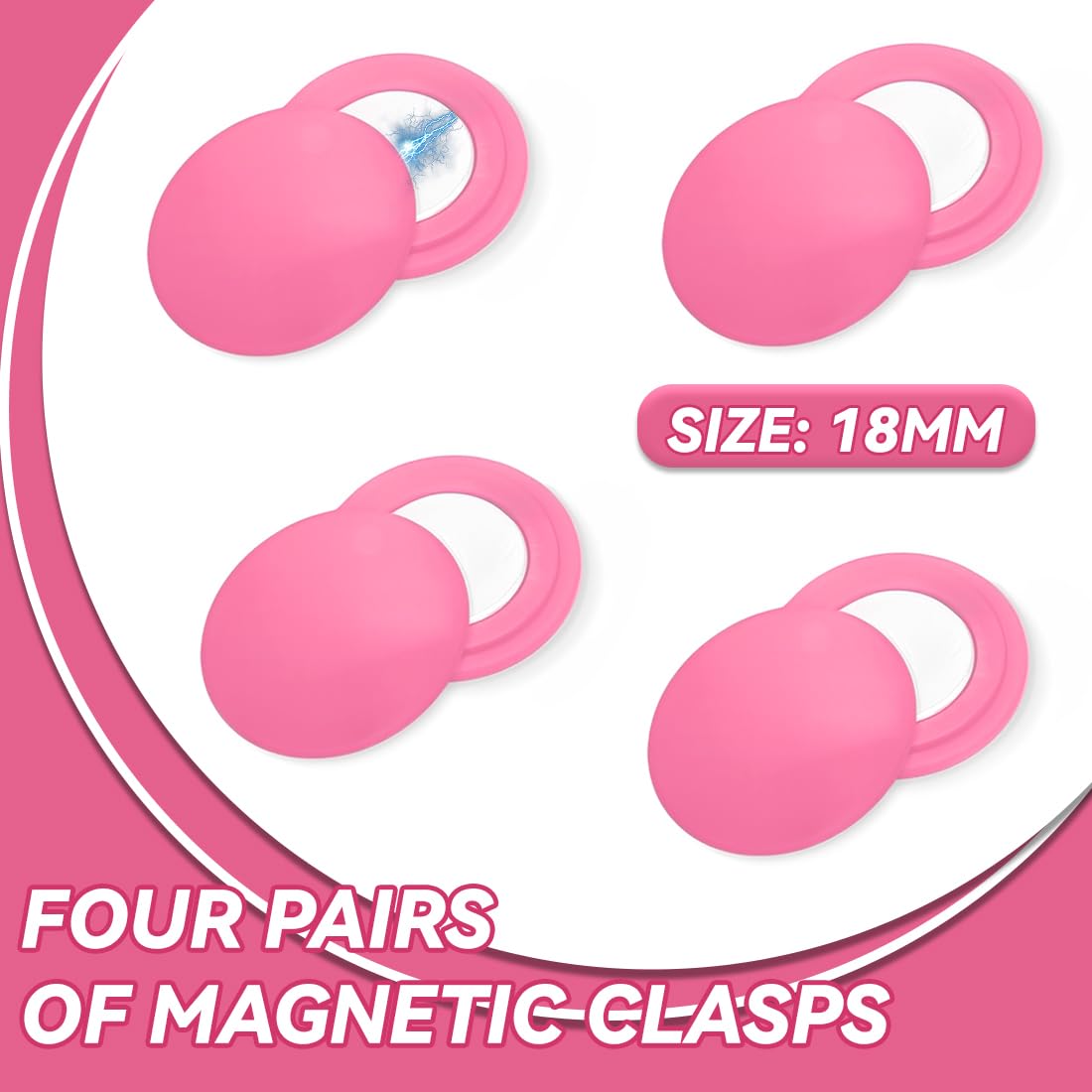 NJCXOLA Porte-dossard Aimant Running, 4 Paires Aimants Dossards Triathlon, Fixation Haute Résistance, Accessoires Runners, Porte Dossard Trail, Running Femme Accessoire, Couleur - Rose