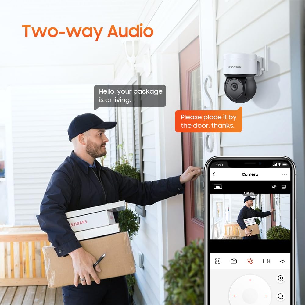 PESAIR 2K Telecamera di sorveglianza WiFi Esterna senza fili Batteria