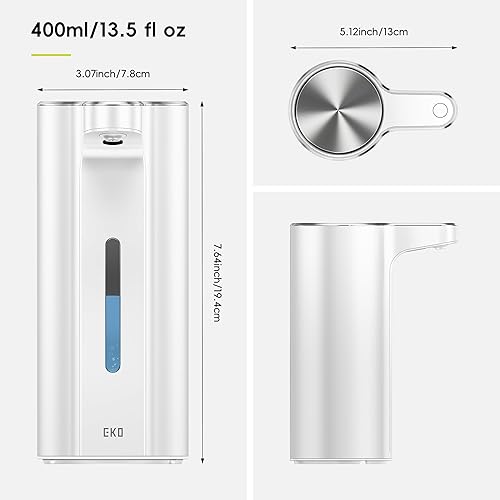 Miniatura 2 de EKO Aroma Pro Dispensador automático de jabón líquido sin contacto de 13.5 onzas líquidas, dispensador eléctrico recargable de jabón para manos y