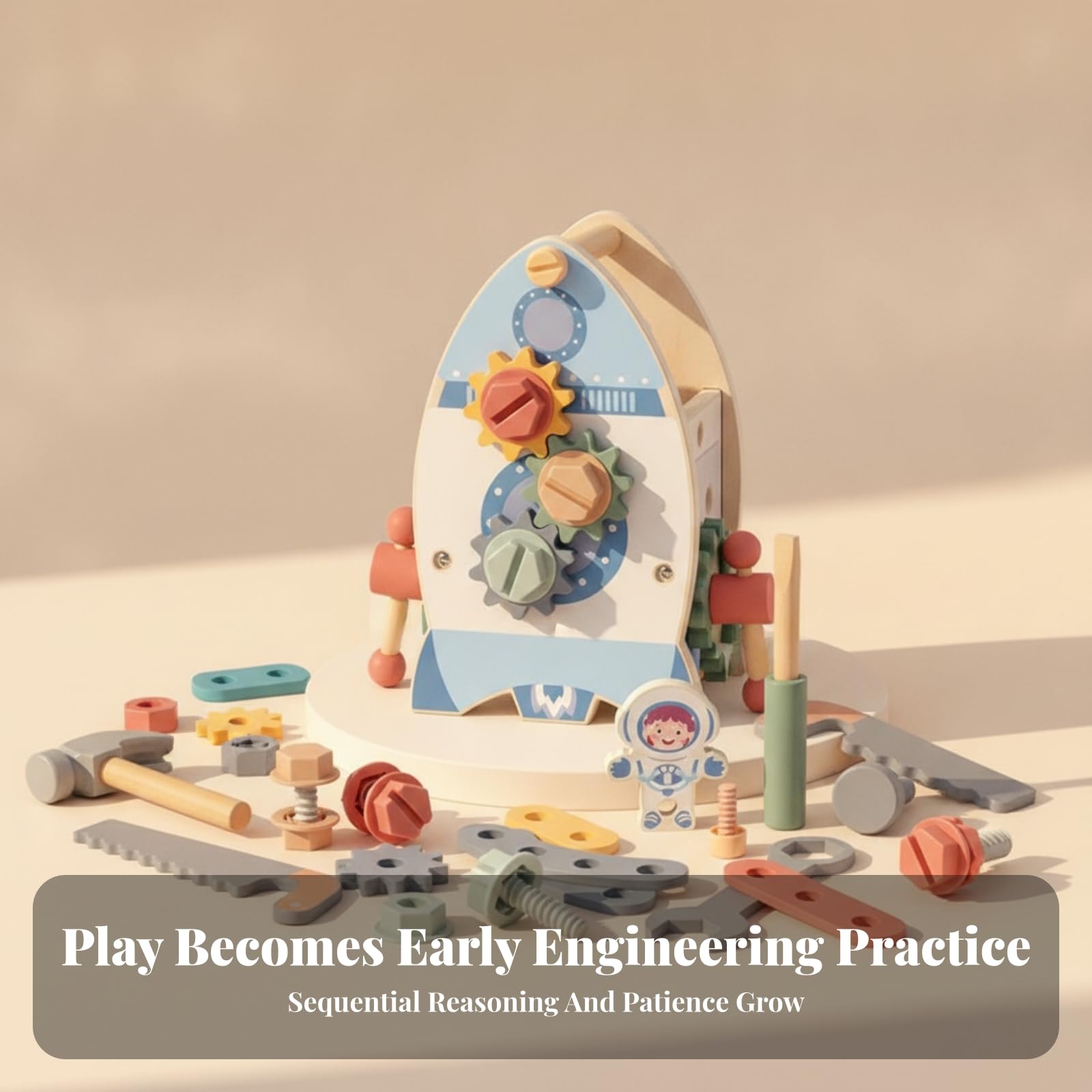 Gioco di Assemblaggio in Legno | Educativo, Multifunzione, Banco da Lavoro Giocattolo, per area giochi, Bambini Piccoli,