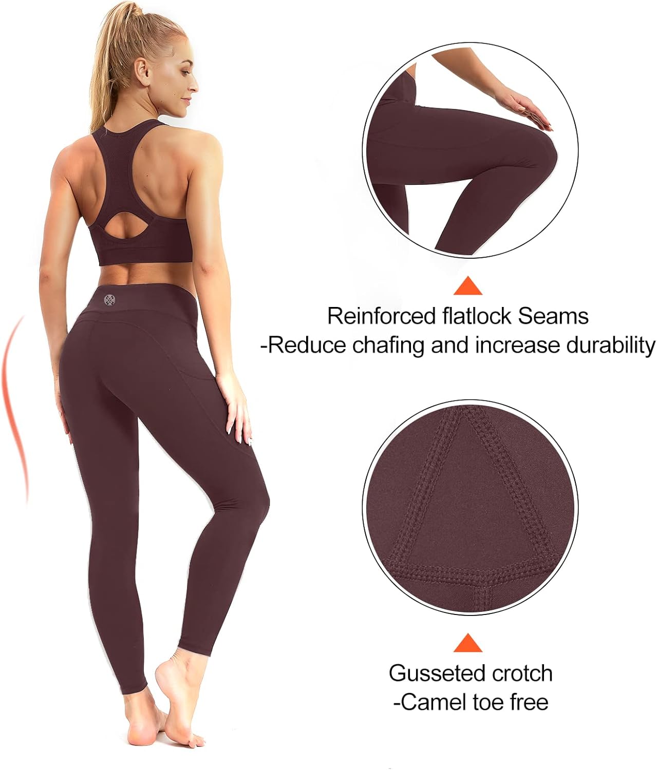 SP3LOPS Yoga Pants with Pockets for Women High Waisted Tummy Control Women's Buttery Soft Yoga Workout Leggings Running Pants - Image 4
