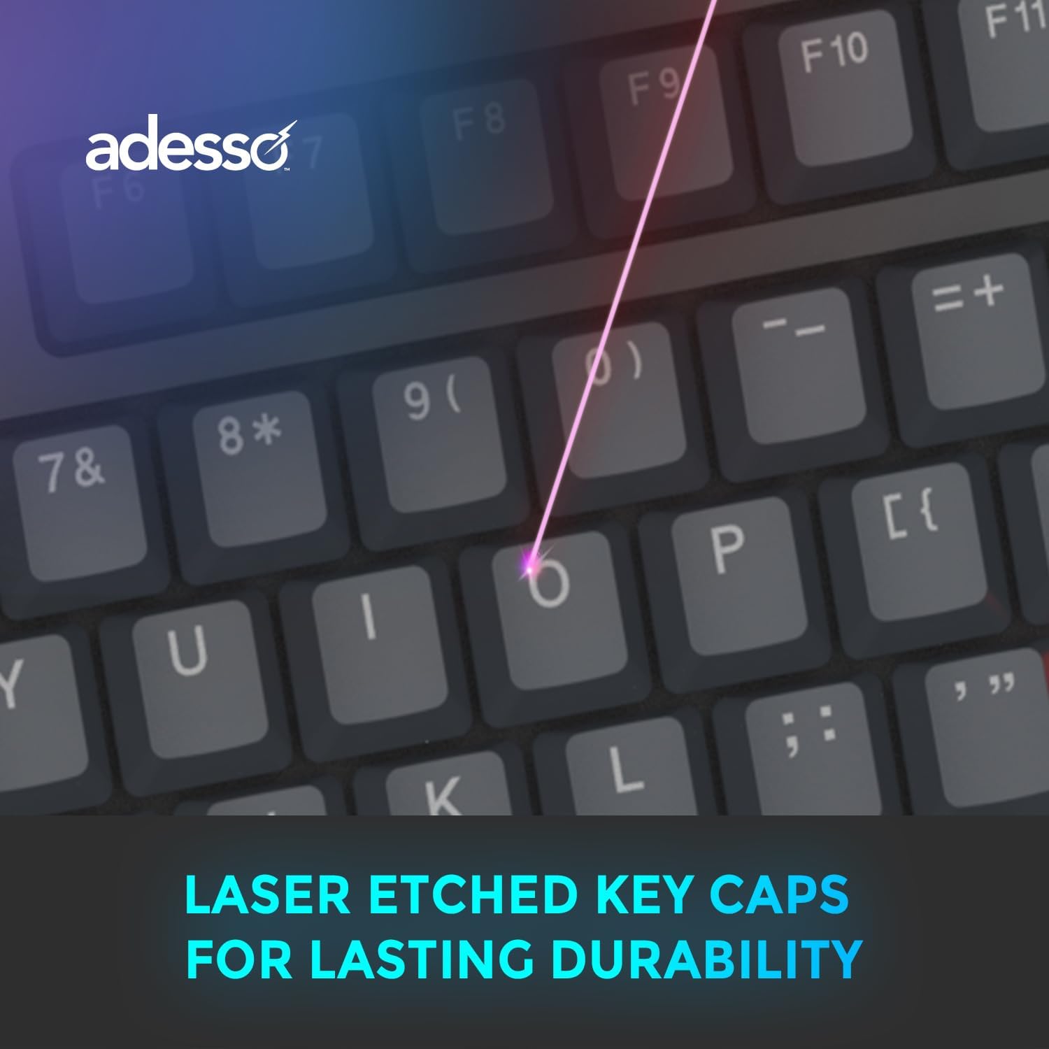 ADESSO EasyTouch 150 Ergonomic Wired Mechanical Keyboard with Cherry MX Brown Switches, Integrated Palm Rest, Dedicated Copilot AI Hotkey, Full-Sized Layout with Numeric Pad for Comfortable Typing