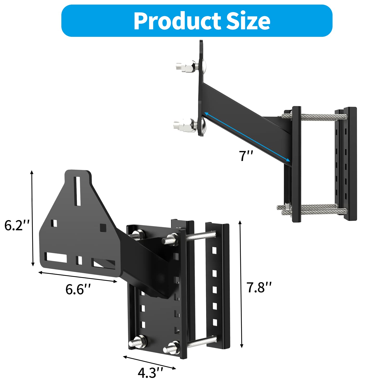 Support de pneu de secours pour remorque, boulon en U plaqué zinc