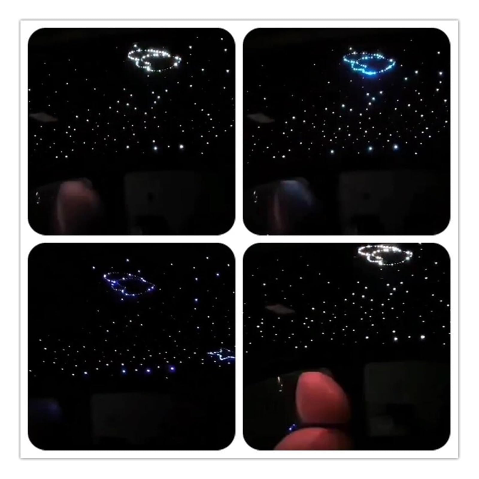 Oświetlenie wnętrza samochodu LED, Oświetlenie światłowodowe Inteligentny 20W Twinkle Fibre Light Engine, kabel sterujący Efekt gwiaździsty Sufit Podwójne głowice Światła Lampa LED Światła nastrojowe