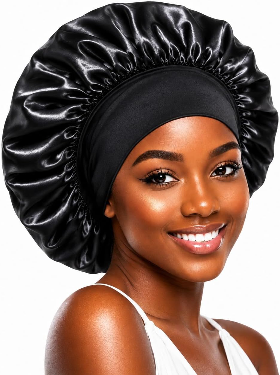 Luxury Satin Bonnet for Sleeping Women, Frizz-Free Hair Protection