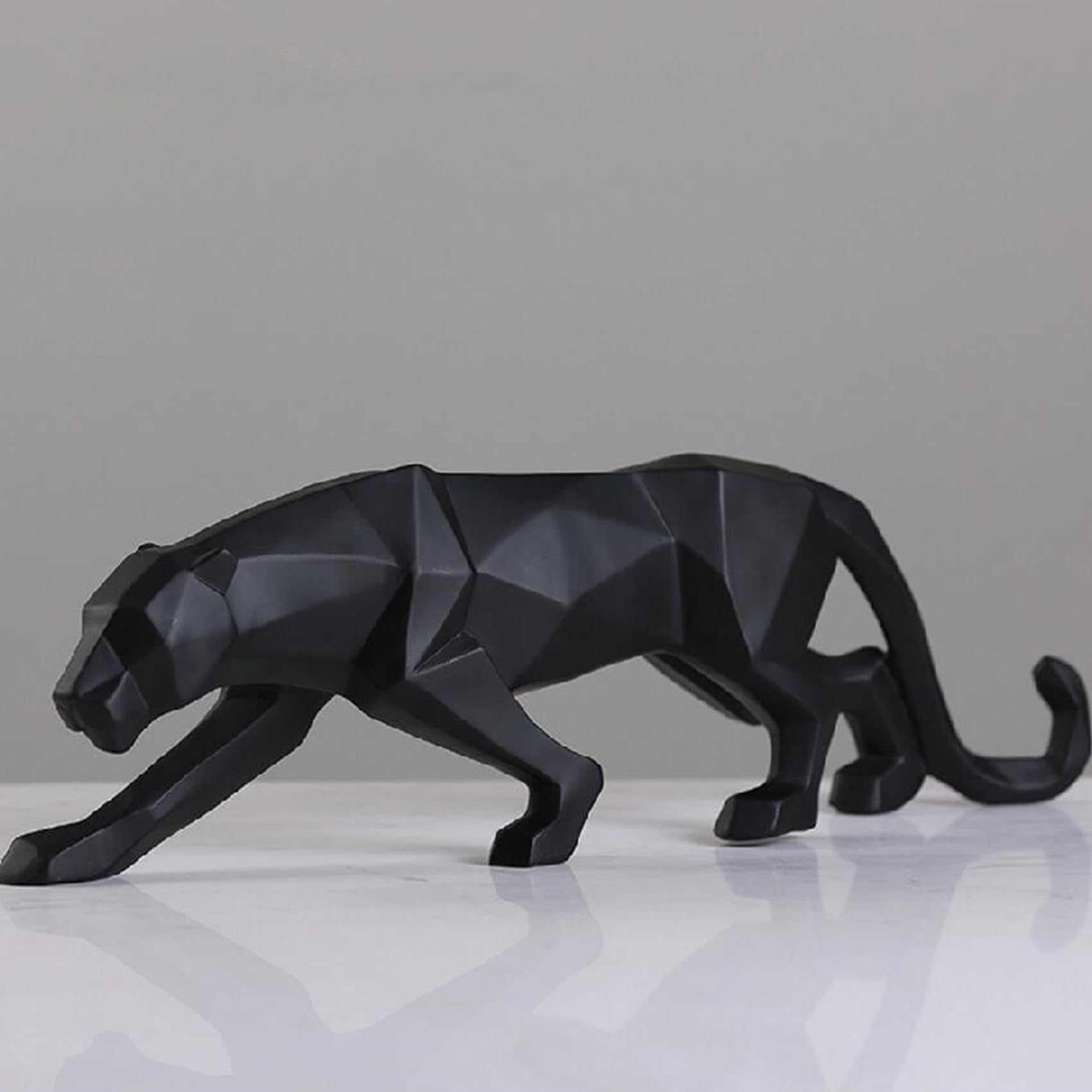 Escultura Leopardo, Estatua geométrica Resina, Estatua Pantera, estatuas abstractas Modernas Decorativas, Estatua Leopardo, Modelo Decorativo para decoración hogar, Figura Animal (L)