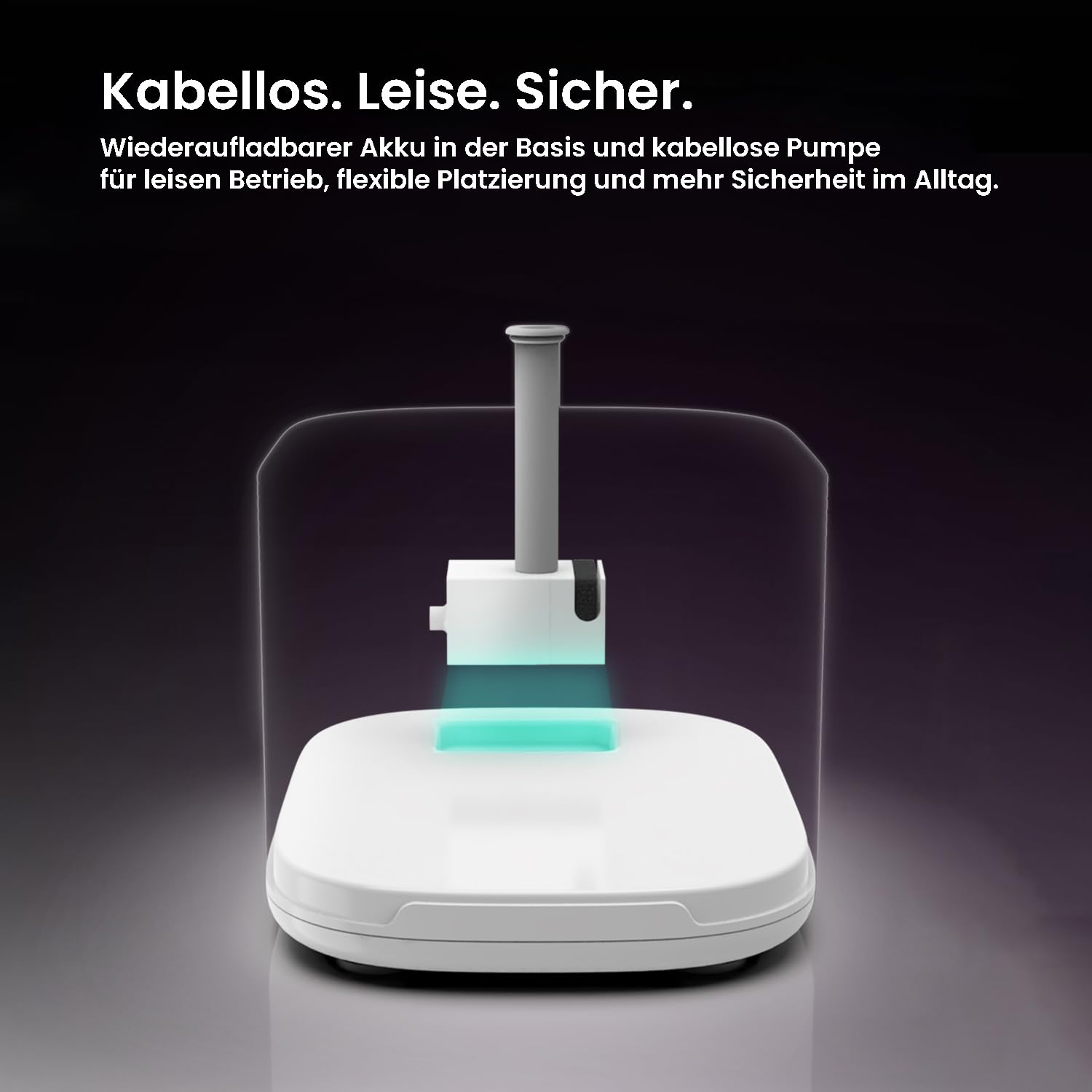 AstroPet Fuente para gatos inalámbrica de 2,5 l con detector de movimiento, batería de 5200 mAh de hasta 40 días, cuenco de acero inoxidable para beber para gatos, fuente de agua silenciosa