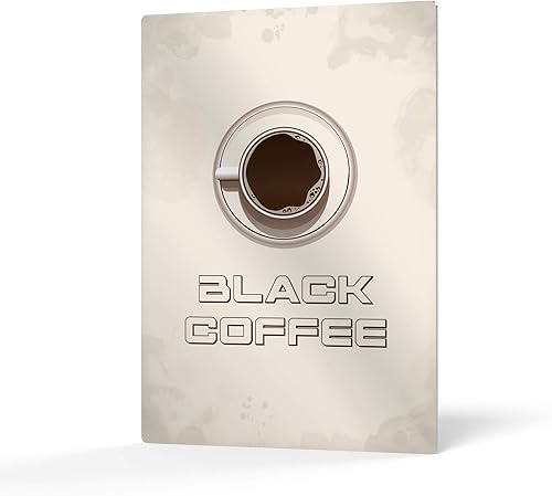 HB Art Design Arte de pared con estampado de letras y tazas de café negro estilo vintage, arte de pared de cafetería, decoración de pared de cocina,