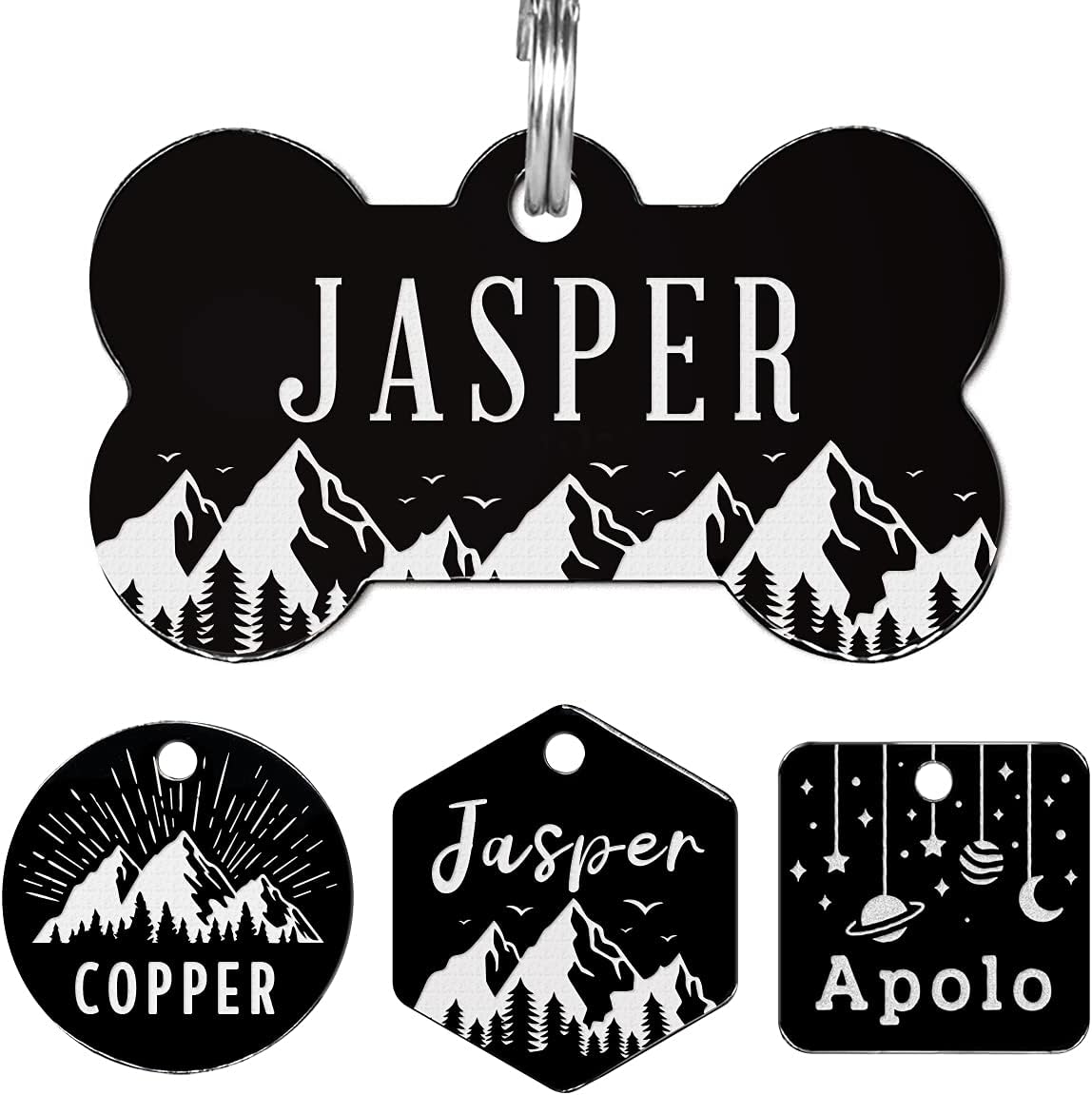 Vimdevs Stainless Steel Pet ID Tag, Small or Large Custom