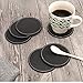 Thipoten 6 Set of 6 Leather, Protect Furniture from Water Marks Scratch and Damage, SanPlus Simple and Classy Coasters for Drinks (black), 4.7 x 4.3 x 1.3 inches