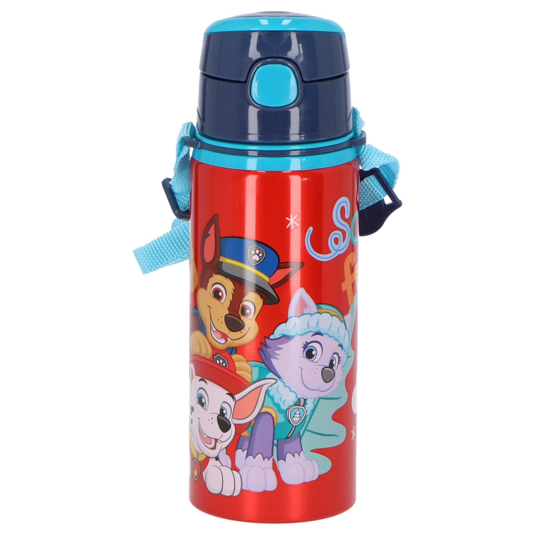 Paw Patrol Aluminium Drinking Bottle 600 ml Aluminium Drinking Bottle with Push-Pull System and Cap Colourful