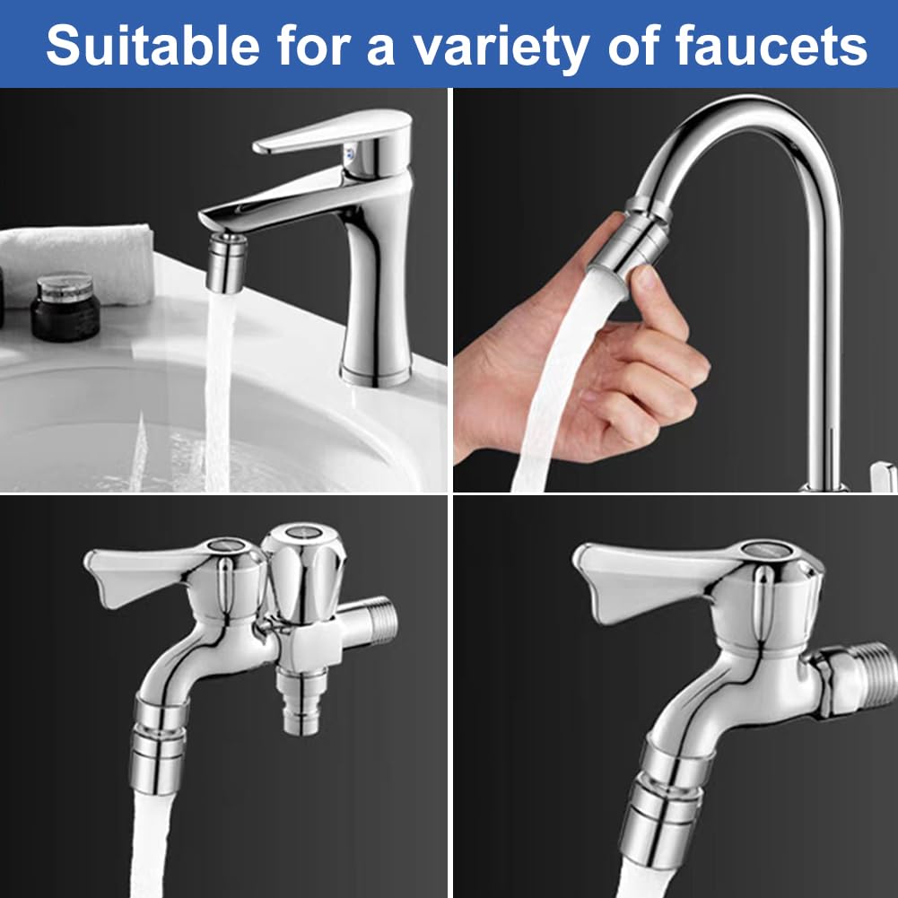 Aérateur De Robinet, Filtre Aérateur Pivotant à 360° Avec 2 Modes De Pulverisation Accessoires Anti Eclaboussures Et Anti Tartre Pour Evier De Cuisin 97659643