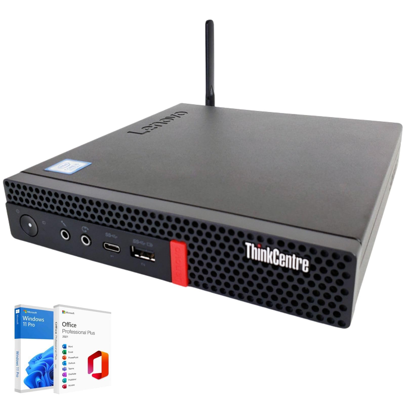 Lenovo ThinkCentre Tiny Desktop PC Completo | Mini Computer | Core i5, 16GB RAM, 512GB SSD | WiFi, Bluetooth, Windows 11 Pro | Office 2021 (Ricondizionato) (Pc+32+Tast)