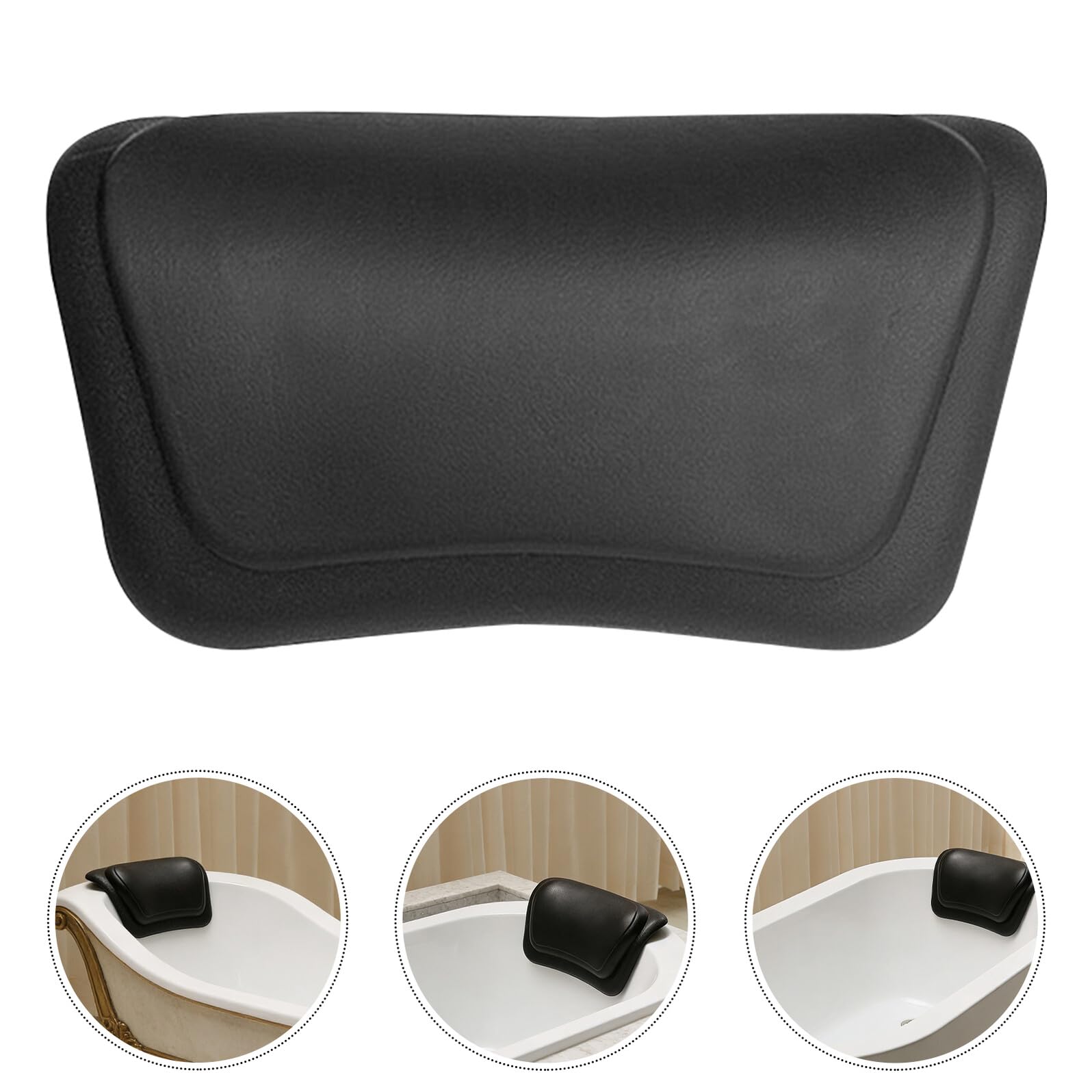 Oreiller de Bain Ergonomique en PU avec Ventouses Puissantes, Coussin Cervical Portable et Lavable pour Relaxation Spa à Domicile et Voyage