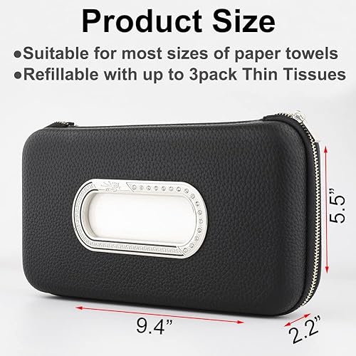 Miniatura 2 de Cartisen Soporte para pañuelos de automóvil, soporte para servilletas para visera solar, soporte para pañuelos para visera de automóvil, soporte de