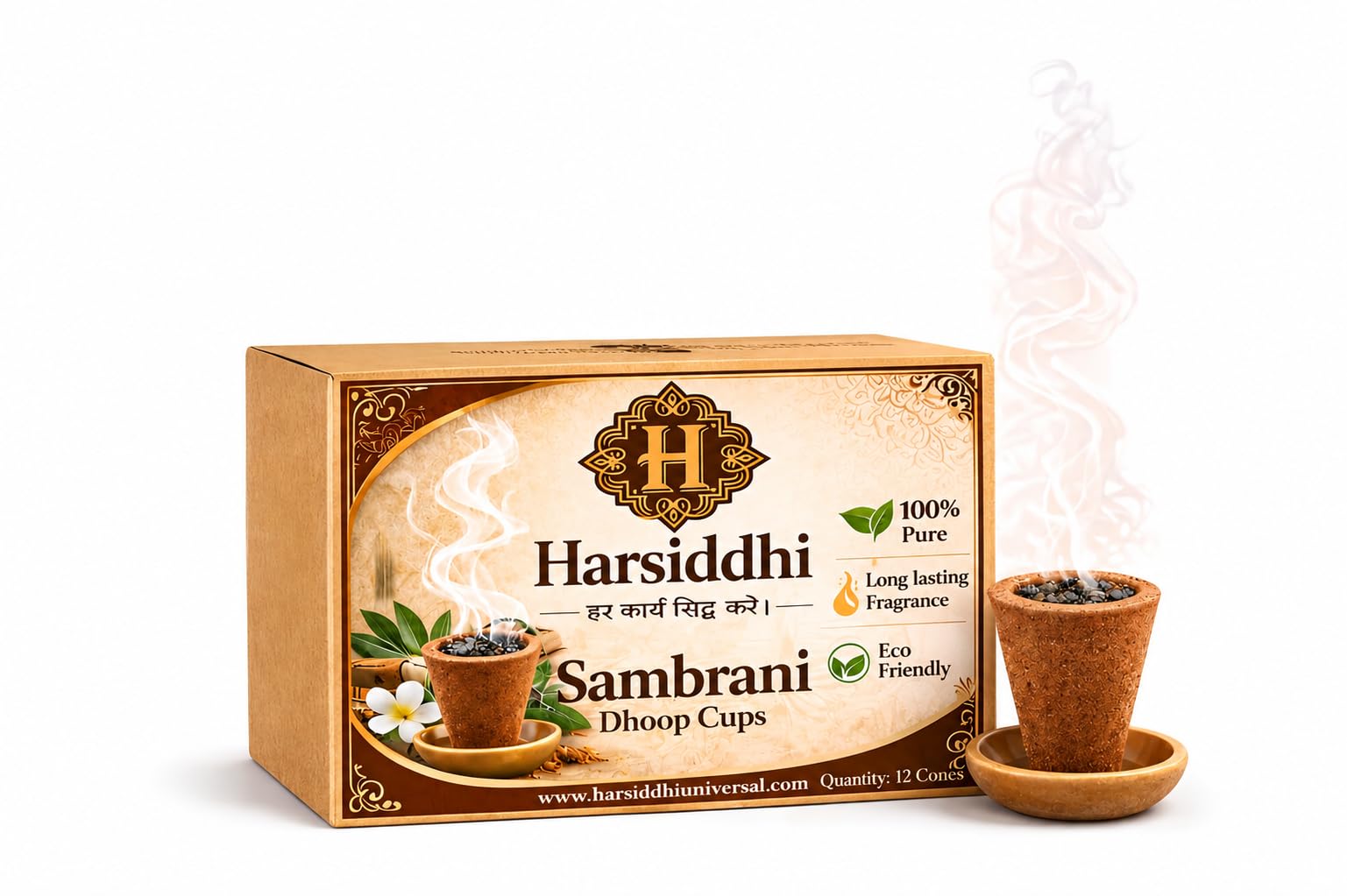 Sambrani Cups Loban Pure | Aromatic Sambrani for Puja Needs | Bambooless Charcoal Free | Traditional Fragrance for Prayer Meditation and Worship Pack of 4-image-44