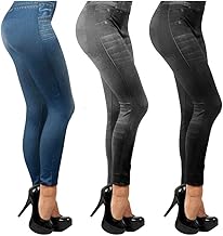 Trade Shop Women's Leggings Jeans Effect Leggings Leggings Leggings Size One Size Blue Black
