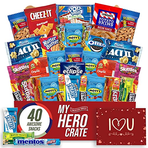 My Hero Crate 40-Piece Valentine's Snack Gift Box