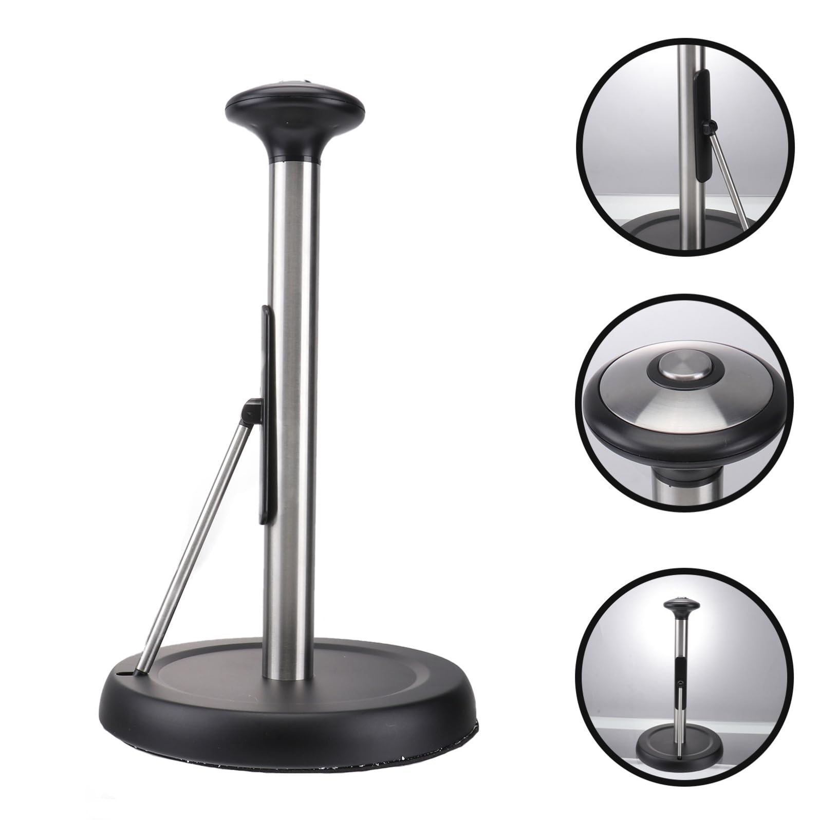 Portarotolo Facile da Usare e Resistente da Cucina Design Minimalista e Semplice in Acciaio Inossidabile Nero Porta Rotolo Verticale la Casa e Cucina