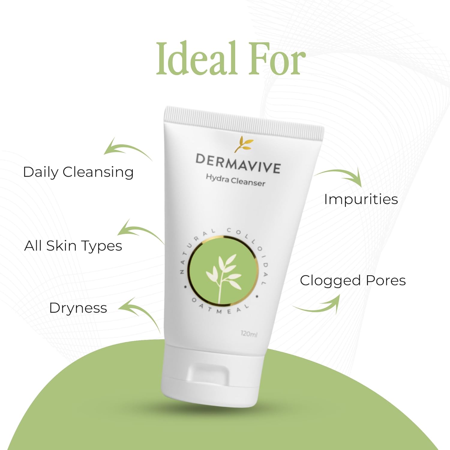 Dermavive Sensitive Skin Care Bundle – Hydrating Facial Cleanser 120ml + Oatmeal Body Hydrator 120ml + Dry Skin Crème 100g | For Dry, Flaky, Itchy & Sensitive Skin | With Colloidal Oatmeal & Vitamin E