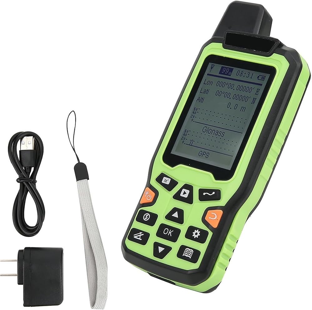 Ręczny miernik lądowania GPS, sprzęt do badania terenów, narzędzie do geodezji gruntów rolnych ze smyczą i ekranem podświetlenia 2,4", bateria 2500 mAh i obsługa transmisji głosowej, do pomiaru