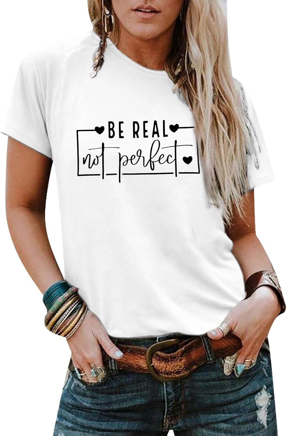 QLIPIN Women's T Shirt Boho Graphic Loose Tees Short Sleeve Casual Inspirational Tops - Image 2