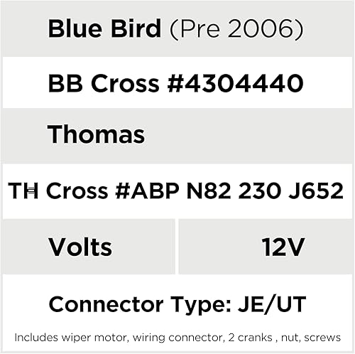 Miniatura 3 de Wexco AX9111 - Motor de limpiaparabrisas Autotex All Make-Blue Bird-Thomas