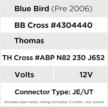 Wexco Wiper Motor AX9111 - Autotex All Makes Motor-Blue Bird-Thomas