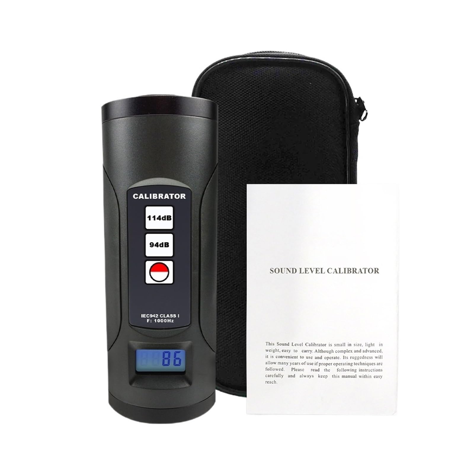 LNHHG Microphone Sonometer Calibrator SLM 94dB & 114dB 1/2 Inches And 1 Inch Sound Level Meter Noise Decibel Tester Backlight