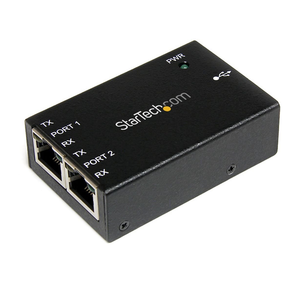StarTech - ICUSB2322RJ - Adaptateur Industriel 2 Ports USB série RJ45 - Montage Mural + Rail DIN - Noir