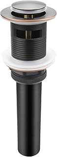 Oil Rubbed Bronze Pop Up Drain, Bathroom Vessel Lavatory Vanity Faucet Sink Drain Stopper, ORB with Overflow