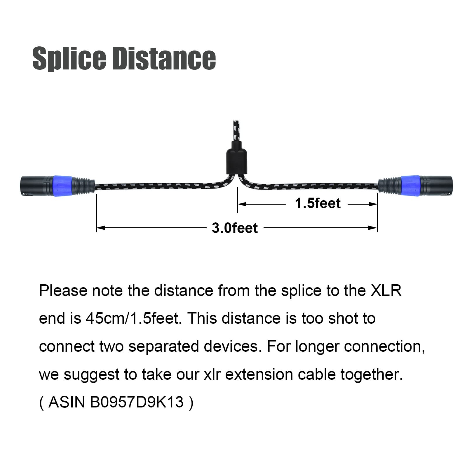 XLR-Y-Splitterkabel, 2 Stecker auf 1 Buchse, Mikrofon-XLR-Breakout-Kabel, symmetrisch, links und rechts, Dual-Stecker auf einzelne Buchse, Nylon, für Mixer/Lautsprecher/Mikrofon, 3 m