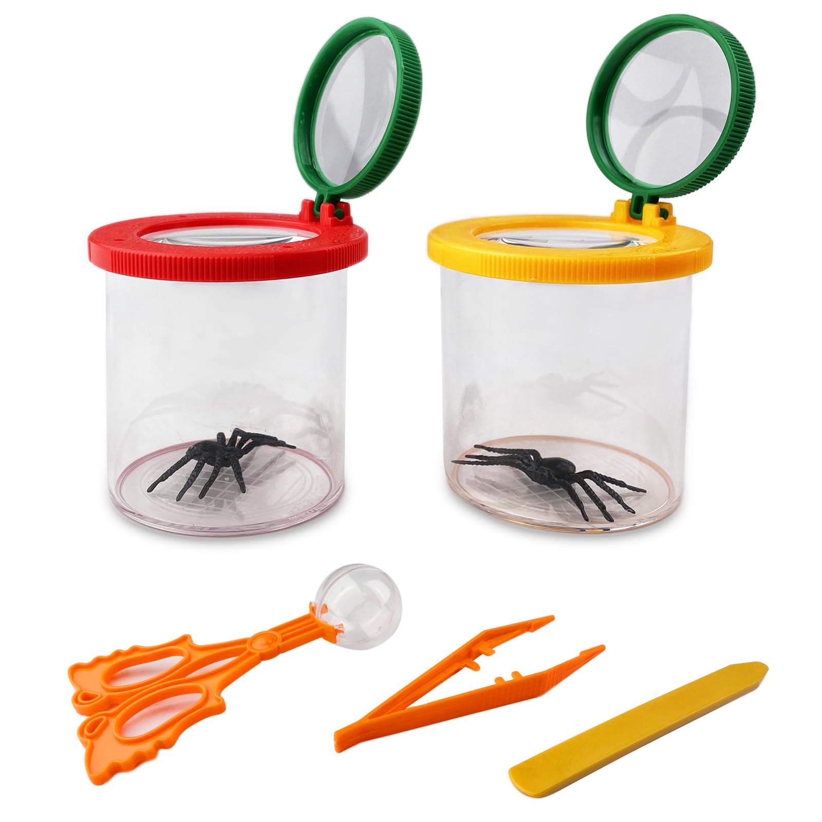 2 Pezzi Boite a Insectes Enfant, Barattolo Lente per Insetti Scatola con Pinzette, Kit Insecte Enfant Giochi di Esplorazione, Bambini Strumento Esplorazione Delle Scienze Della Natura