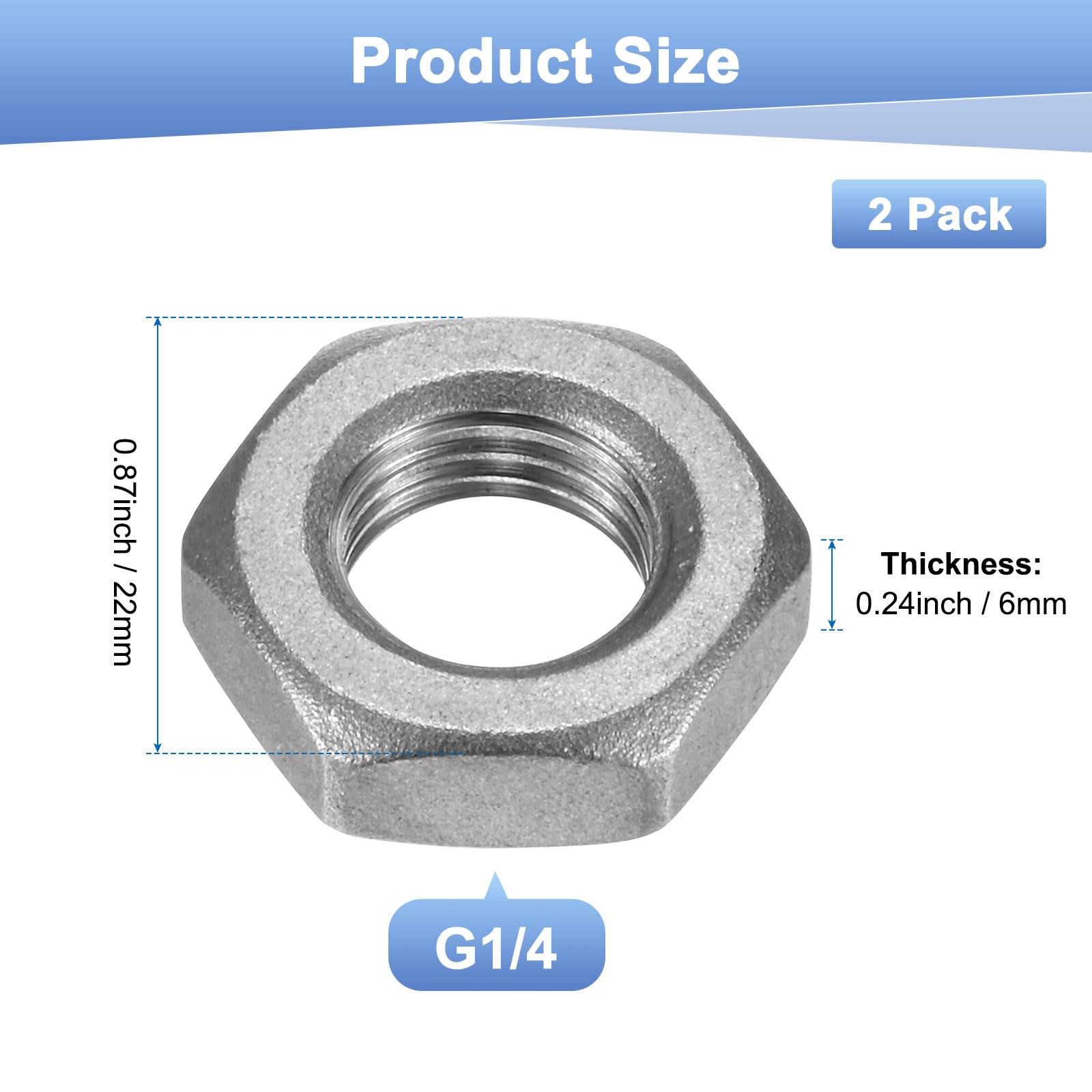 M METERXITY 2-Pack Cast Pipe Fitting Hex Locknut - Image 3
