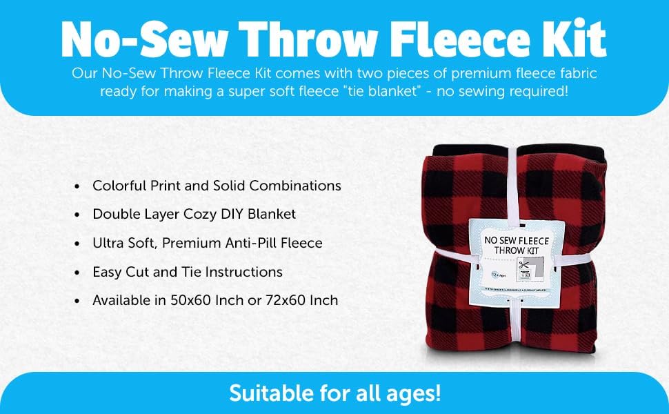 YourFleece Solid No-Sew Throw Fleece Fabric DIY Blanket Making Kit, Make Your Own, Anti-Pill, Olive Green/Toffee Brown, 72x60 inches