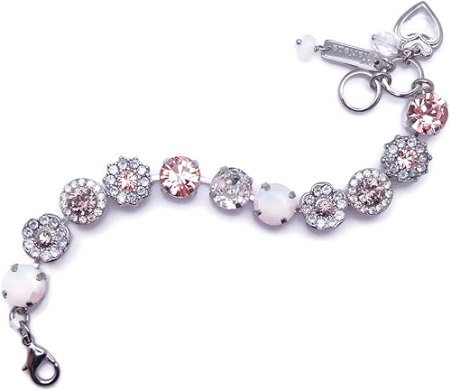 Miniatura 2 de Mariana Bailando en la luz de la luna Pulsera Silvertone Champange Moonlight White Crystal Mosaic 1160, cristal