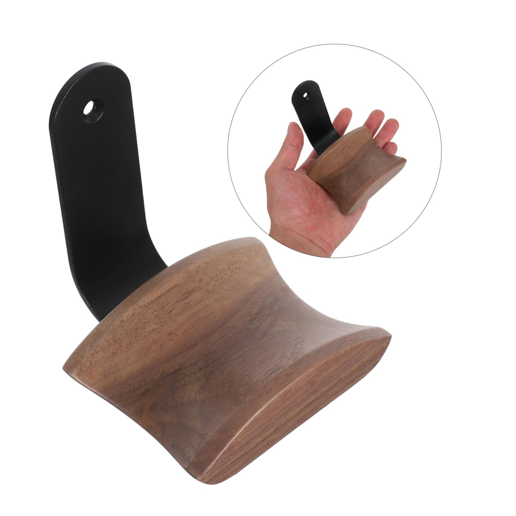 HOMSFOU Soporte Auriculares Pared Madera Nogal Gancho Colgante para Gaming Oficina y Instalación Acabado Elegante