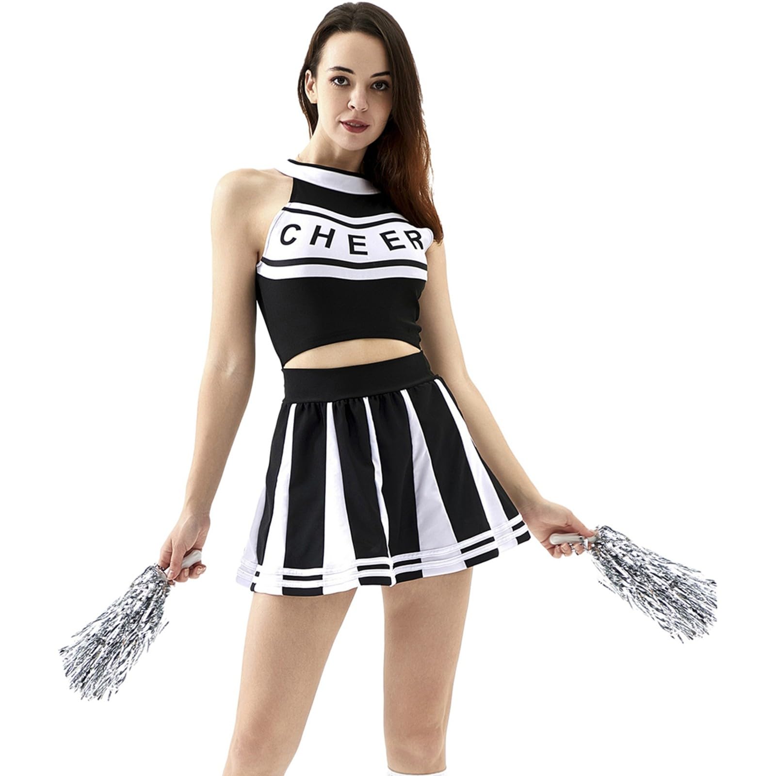 Generisch Kleider Damen Damen Show Cheerleading Outfit Mädchen Bühnenshow Fußball Tanzkleid Sport Performance Set