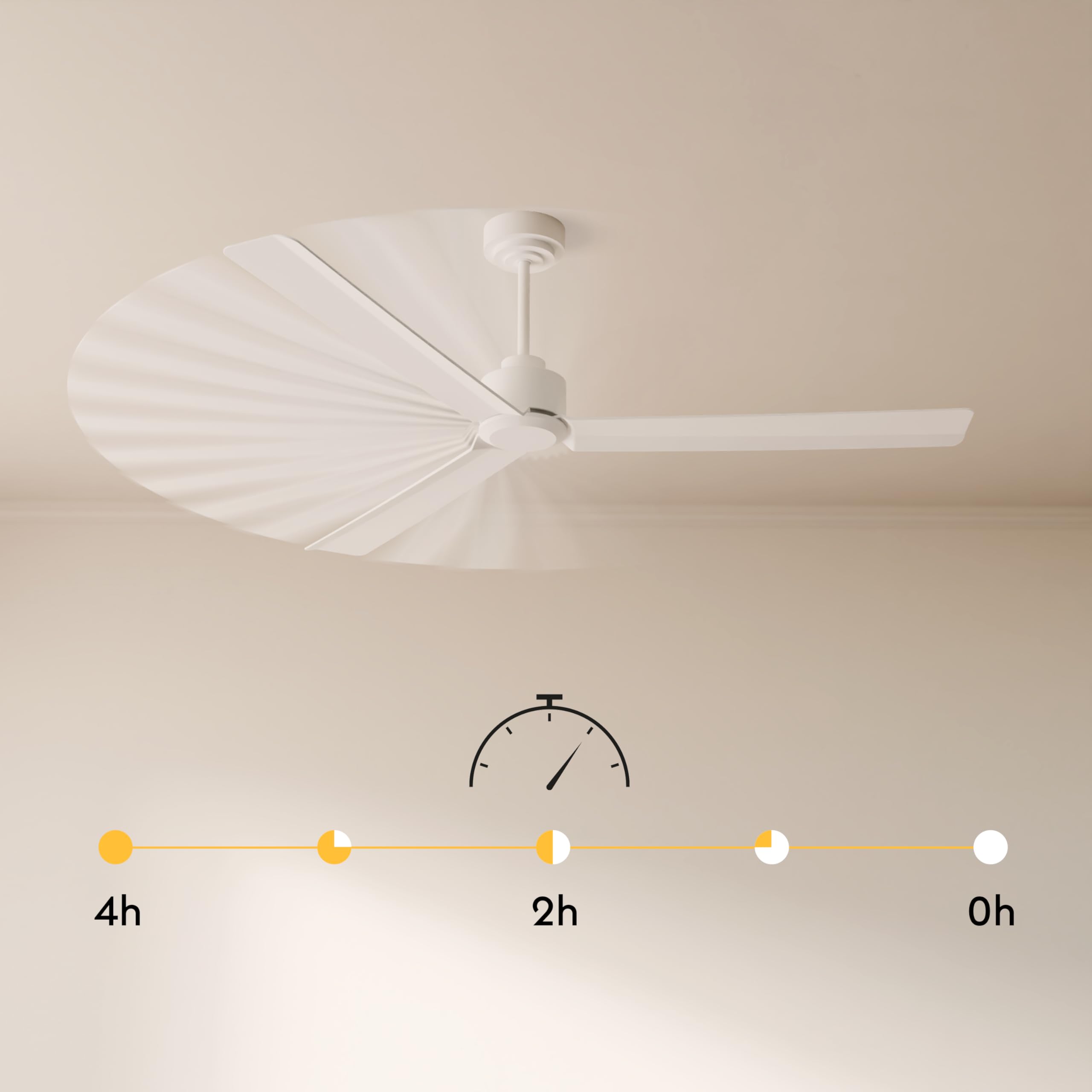 Sulion - Ventilatore da soffitto con luce silenziosa e leggera, potente motore DC, 6 velocità, timer, estate/inverno, luce LED dimmerabile CCT, installazione rapida