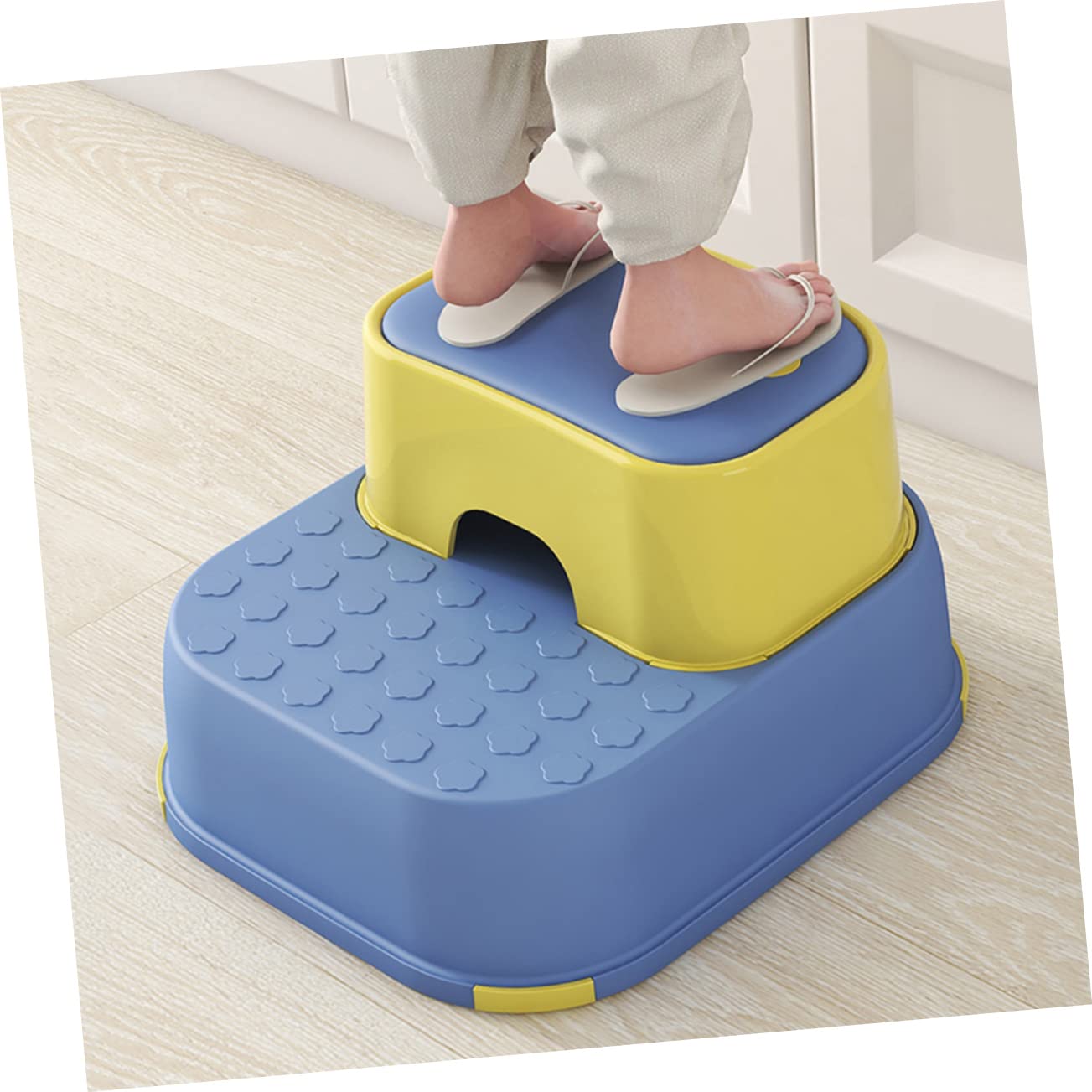 POPETPOP Infantil Antideslizante de Doble Escalón para Baño y Cocina Escalera de Seguridad para Cambiar Zapatos y Uso Hogar Diseño y Ligero