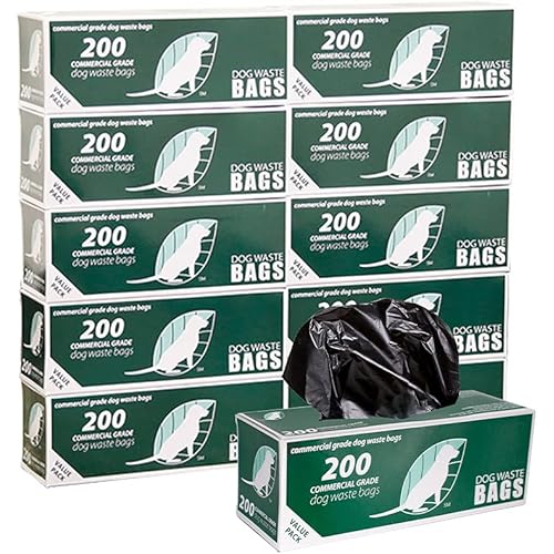 2,000 Commercial Grade Dog Waste Station Refill Roll Bags - (Most Popular) - 40% Thicker than competitor brands - Fits Any Dog Waste Station - 10 Rolls of 200 bags per roll