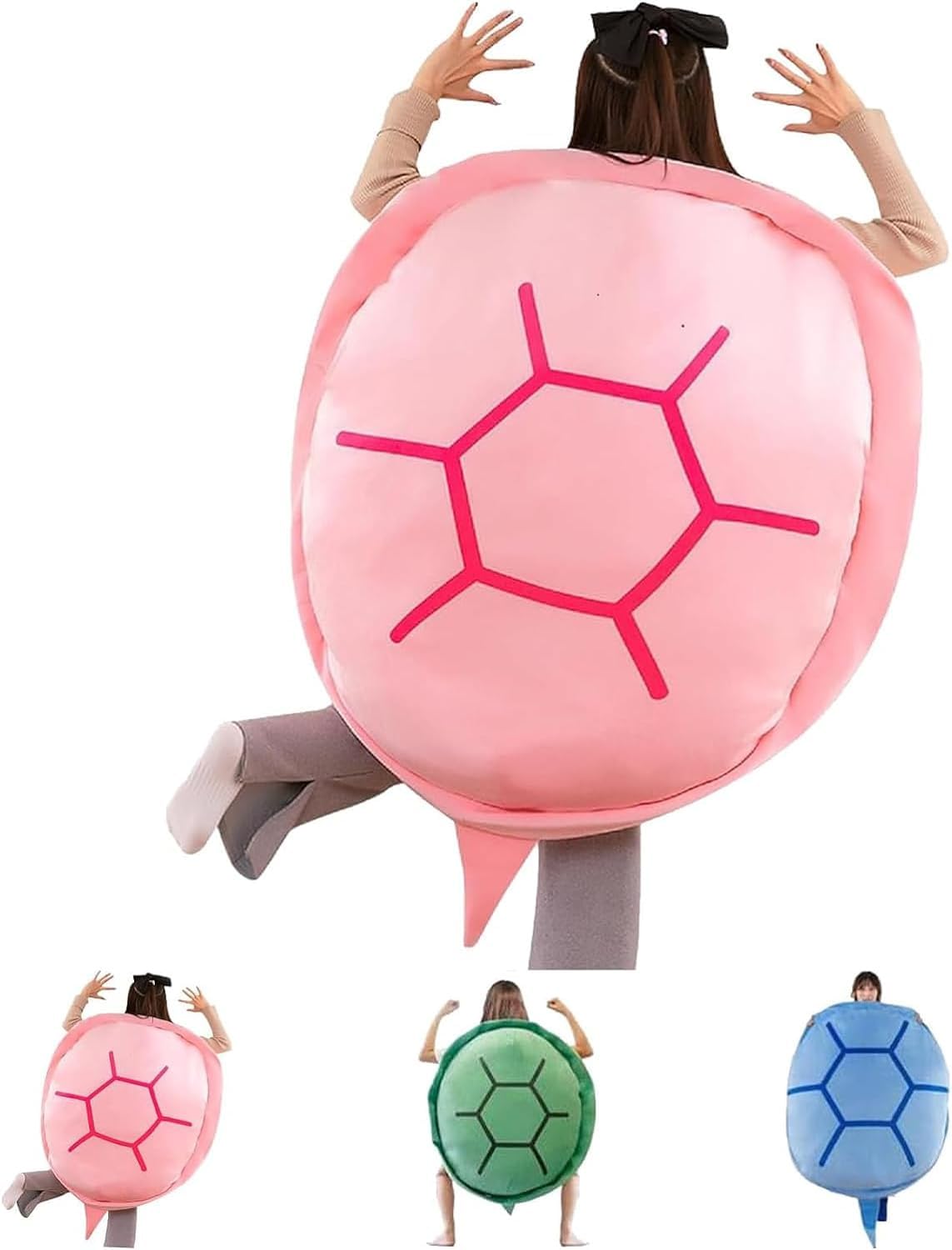 ERISAMO Aqua Cuddles Turtle Pillow, Turtle Costume Plush Pillow, Wearable Turtle Shell Pillows, Turtle Cushion Wearable, Giant Turtle Pillow, Turtle Shell Pillow Gift For Kids Adults (60CM, Rose)