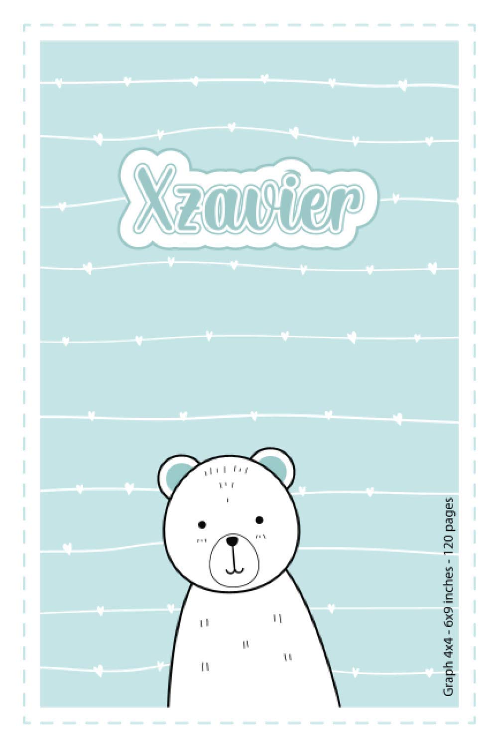 Xzavier: Personalized Name Squared Paper Notebook | 6x9 inches | 120 pages: Note Book for drawing, writing notes, journaling, doodling, list making, creative writing, school notes, and capturing ideas