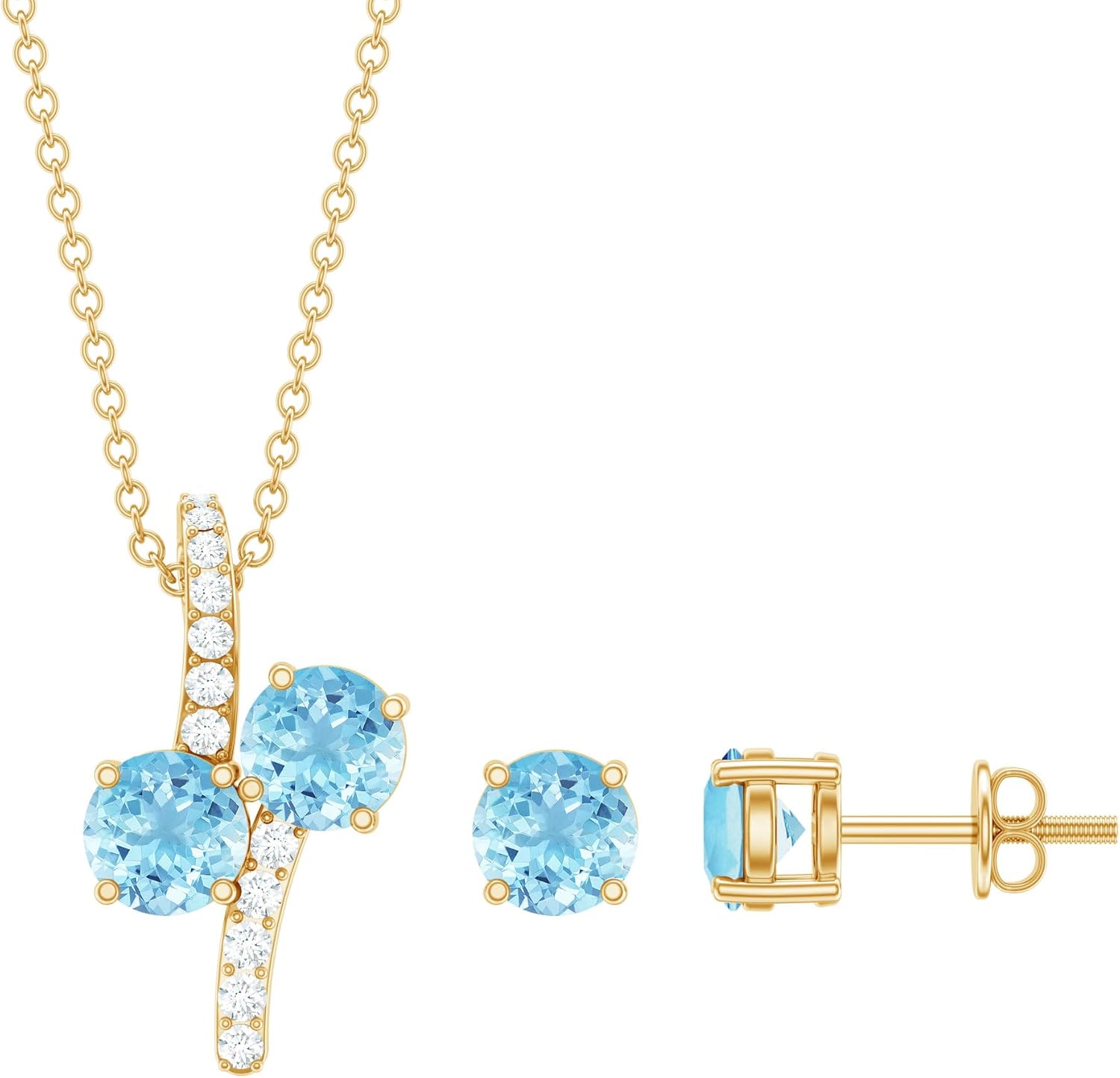 Natural Aquamarine Diamond Necklace...