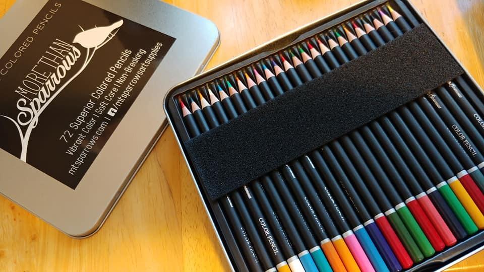 Amazon.com : 72 Premium Colored Pencils by More Than Sparrows - Professional Soft Core Set for ...