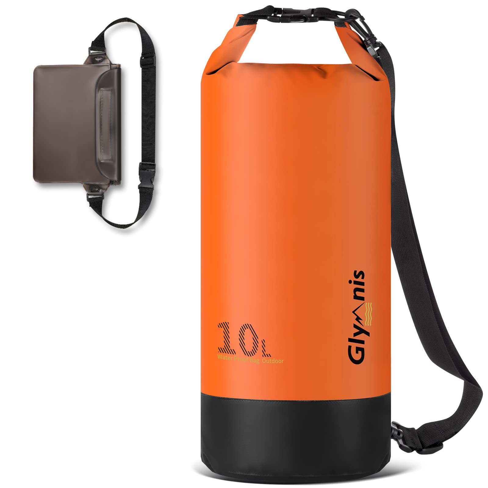 Glymnis Dry Bag 5L 10L 20L Waterproof Bag with Waterproof Pouch Bag + Phone Case and Adjustable Shoulder Strap for Kayaking Boating Fishing Rafting Swimming Camping Snowboarding — image 1