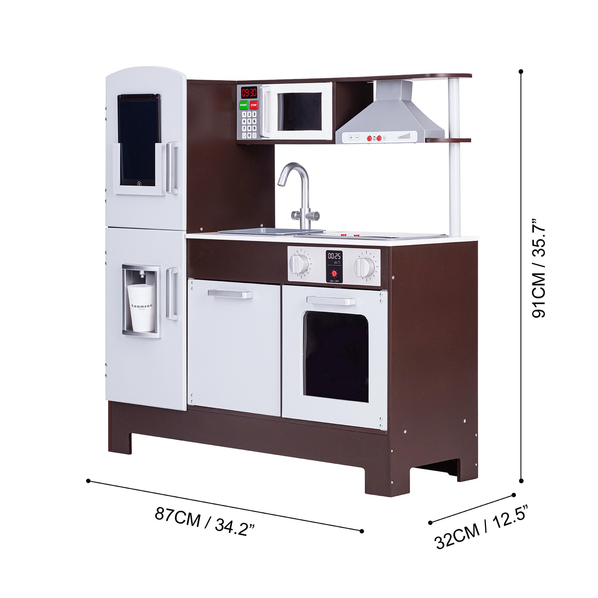 Teamson Kids Munich Cucina per Bambini in Legno e scrittoio con Le batterie Grigio TD-13411A